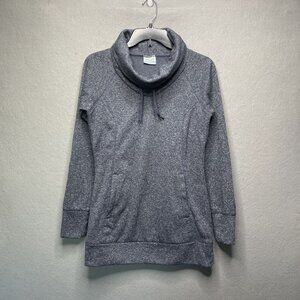 Columbia Womens XS Cowl Neck Gray Pullover Tunic Sweatshirt With Pockets